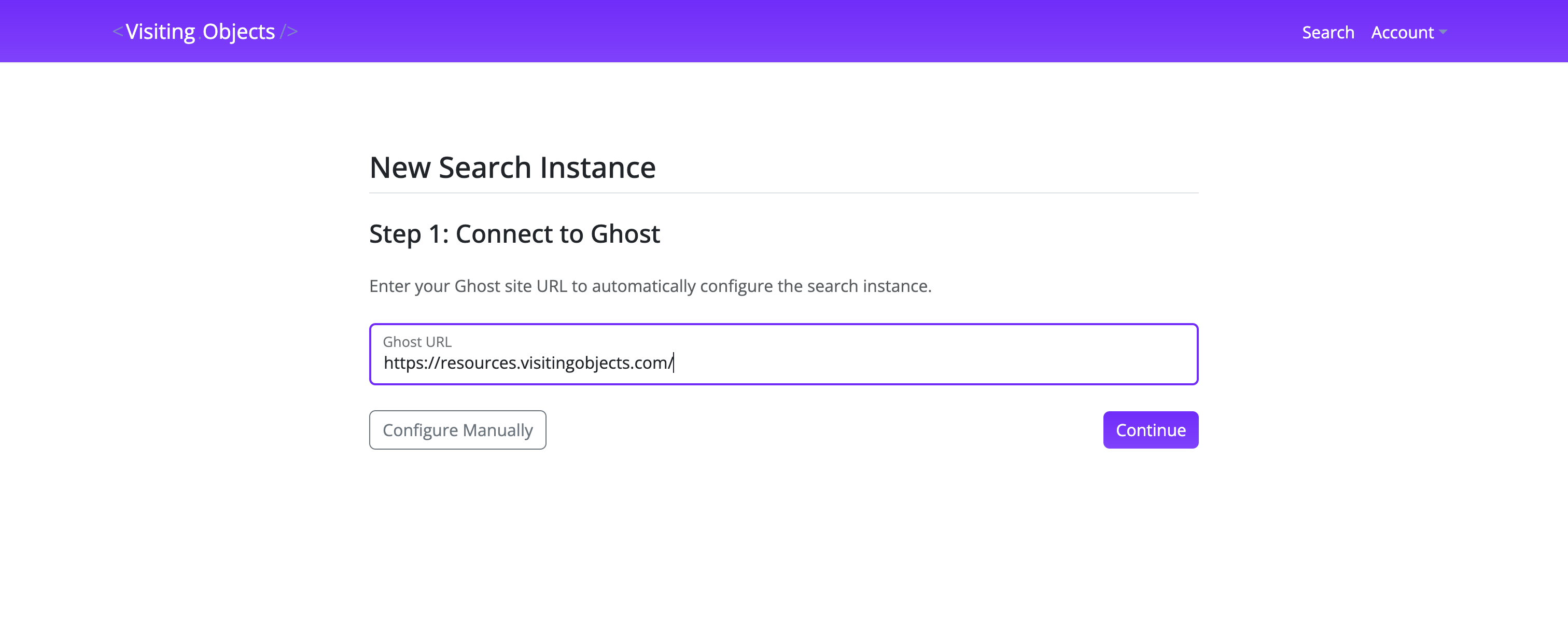 Ghost URL input field in setup form
